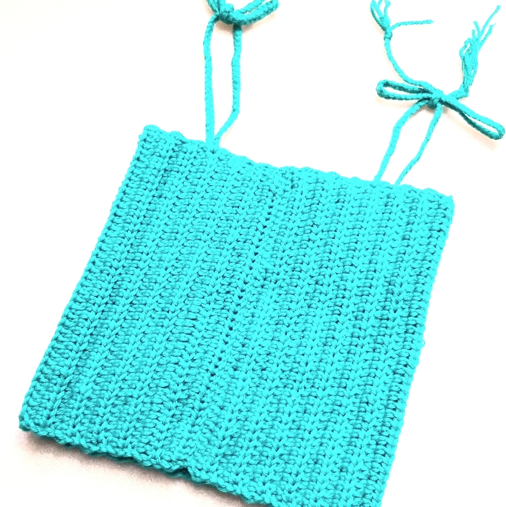 New Crotcheted Halter Top With Straps